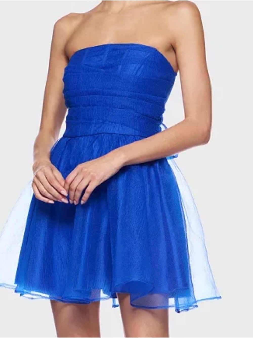 B Darlin Strapless Royal Blue Tulle Party Dress